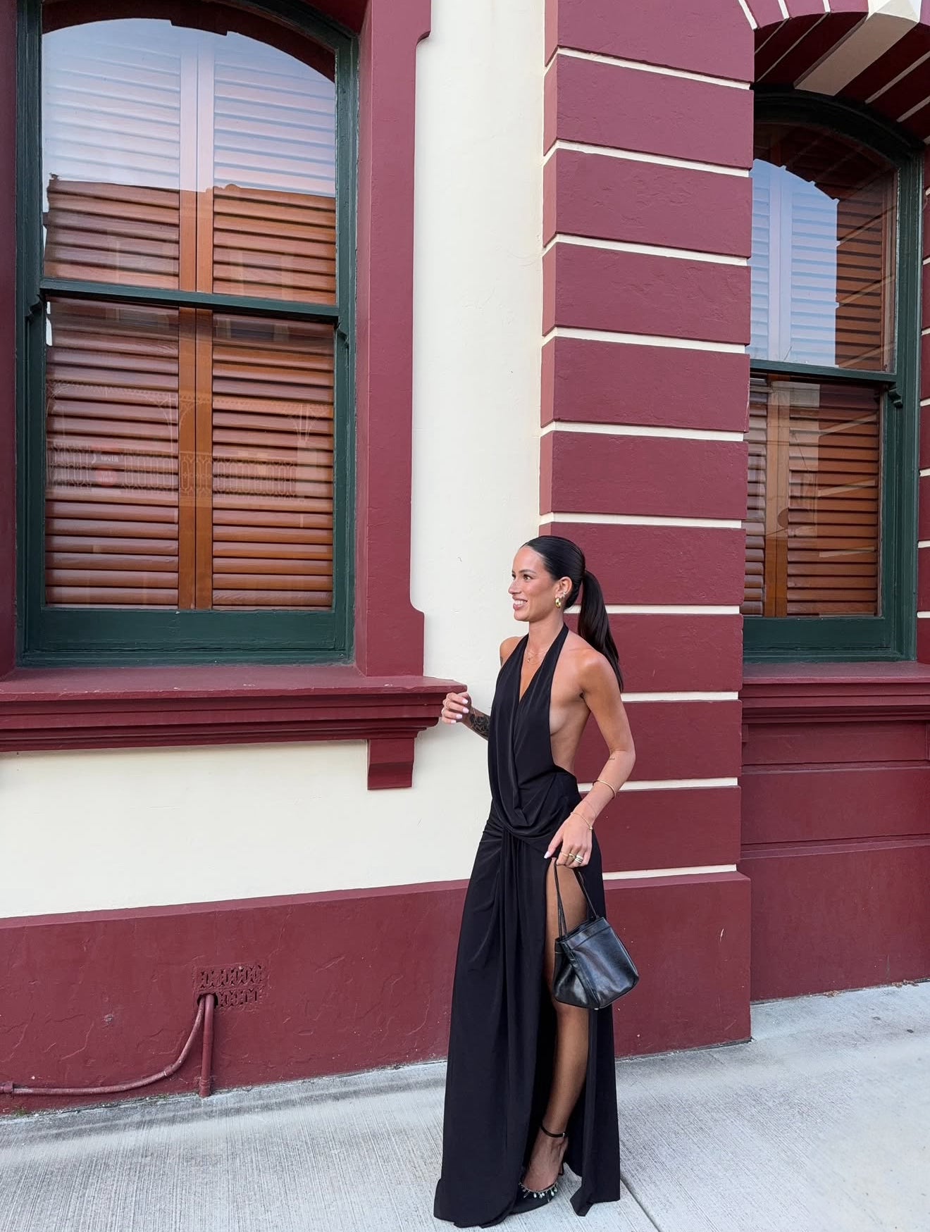 Natalie Rolt Winona Gown in Black The Closet Collective Hire Natalie Rolt Winona Gown in Black The Closet Collective Hire