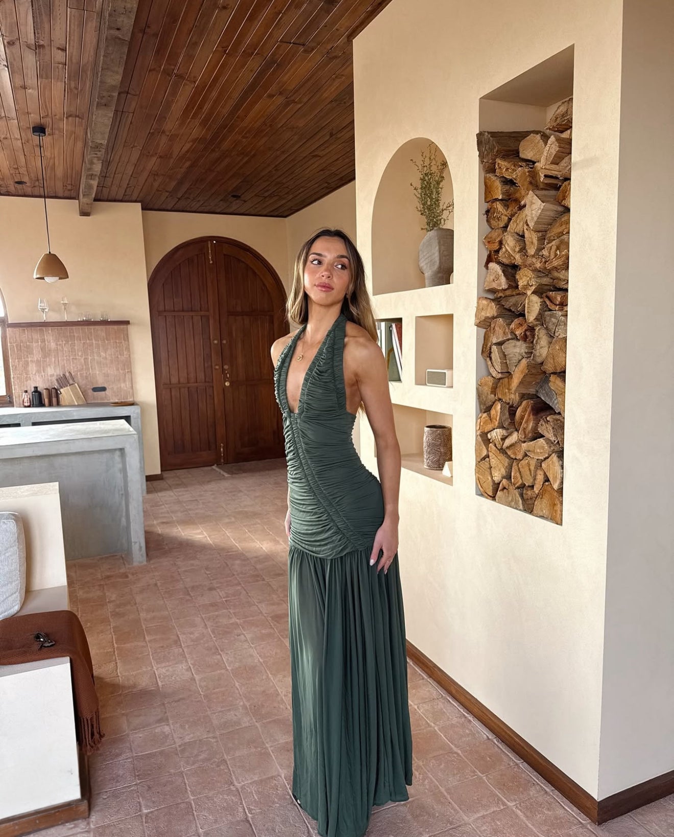 Christopher Esber Orion Gown in Bottle Green The Closet Collective Hire Christopher Esber Orion Gown in Bottle Green The Closet Collective Hire