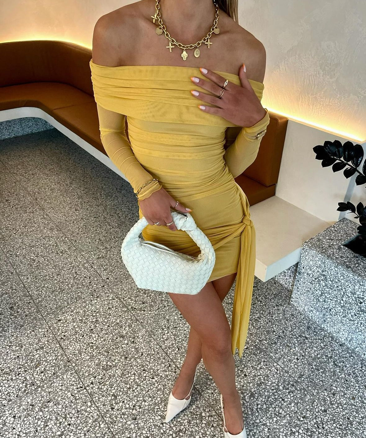 Yasmin Dress in Mustard - FOR SALE