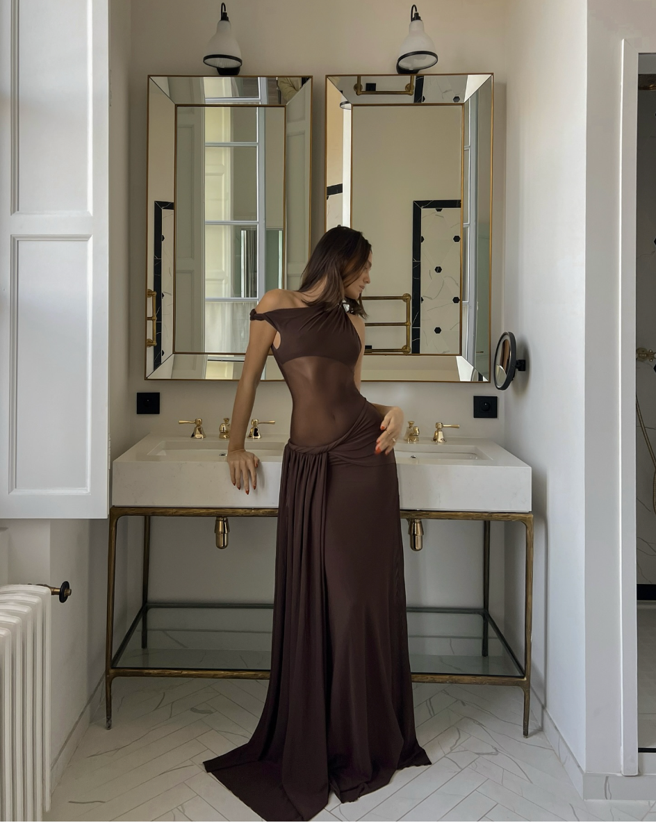 Misha Sisal Dress in Espresso – The Closet Collective Hire