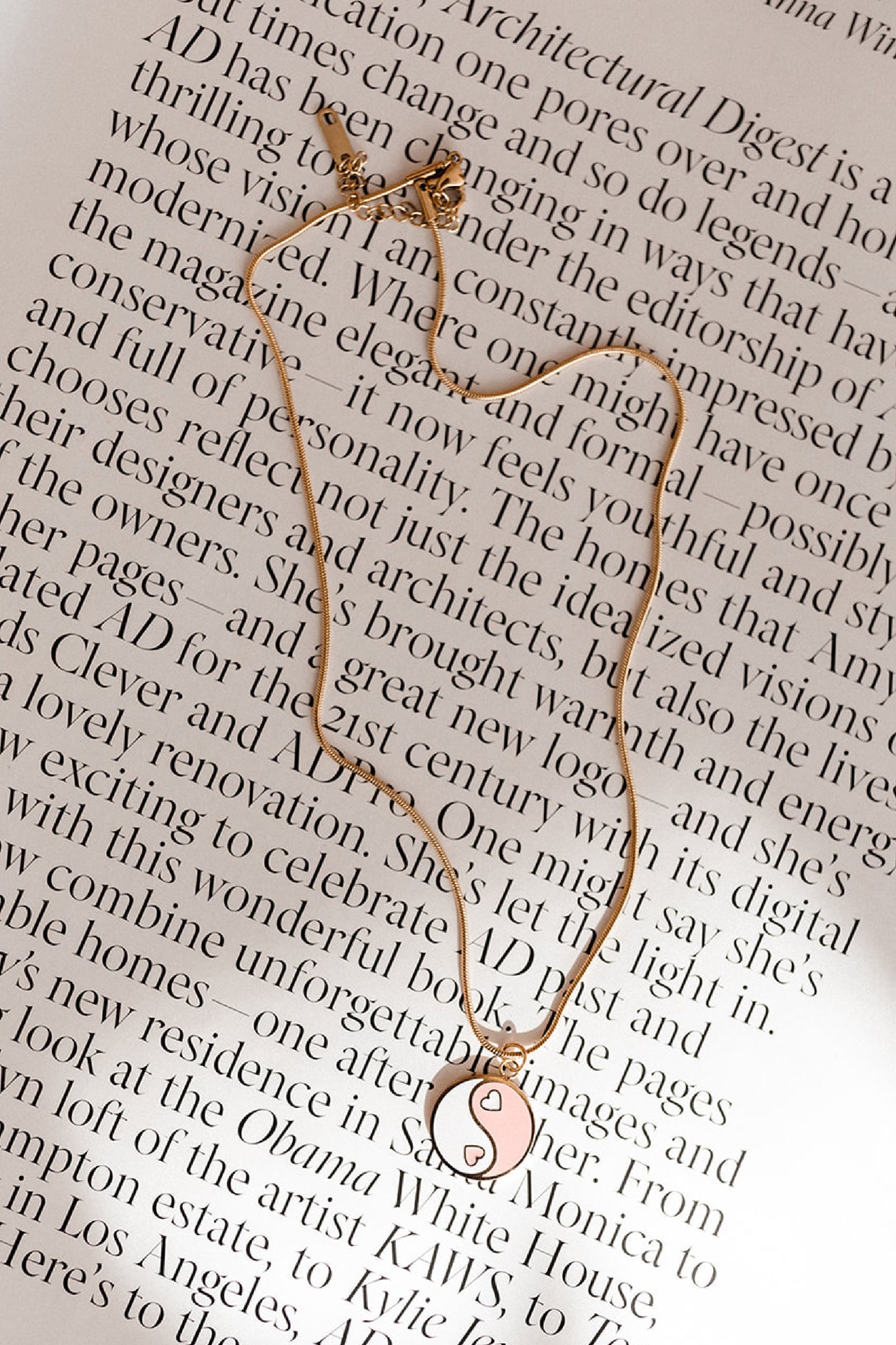 Ying Yang Necklace - Pink