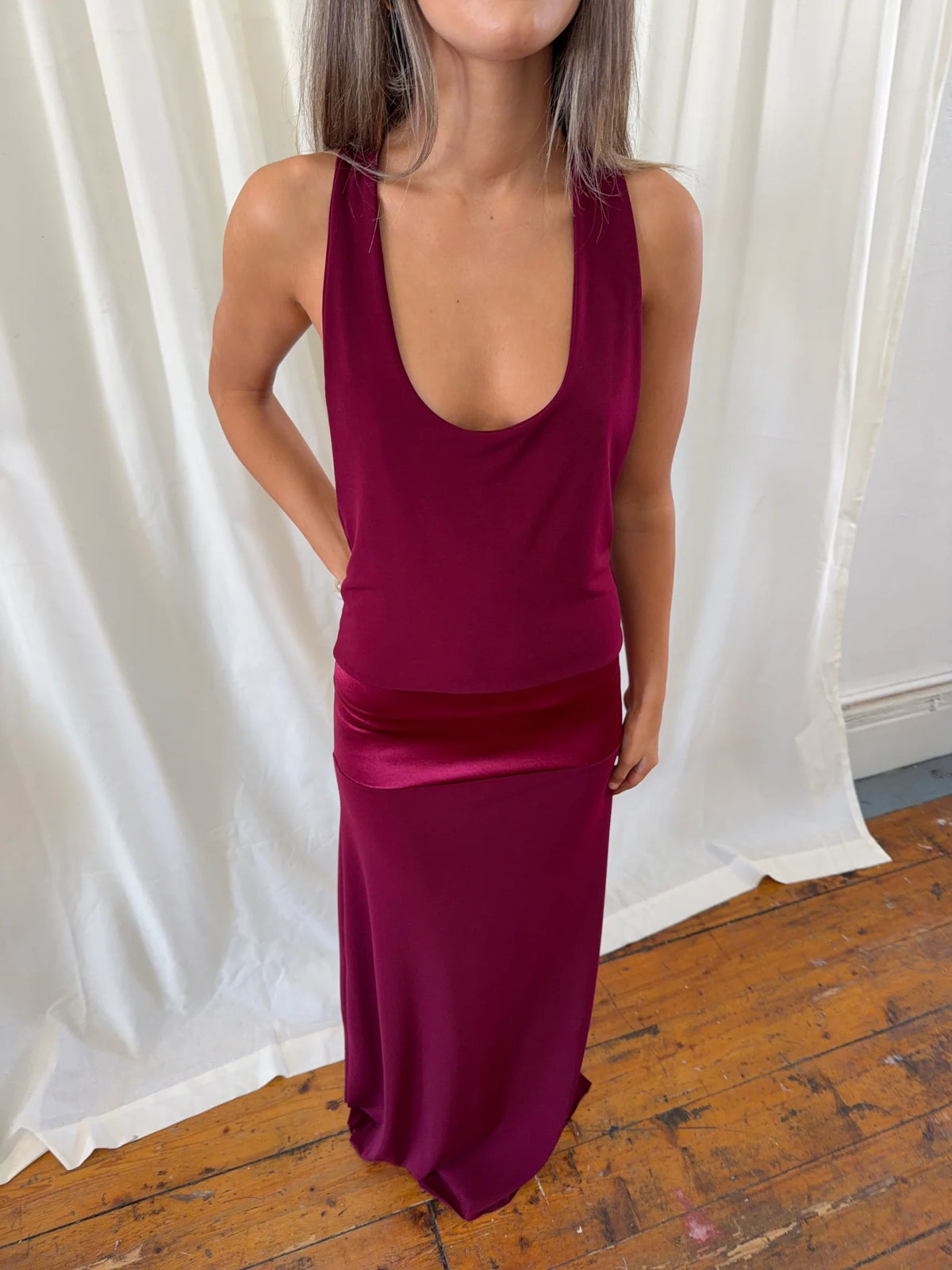 Serena Dress in Ruby