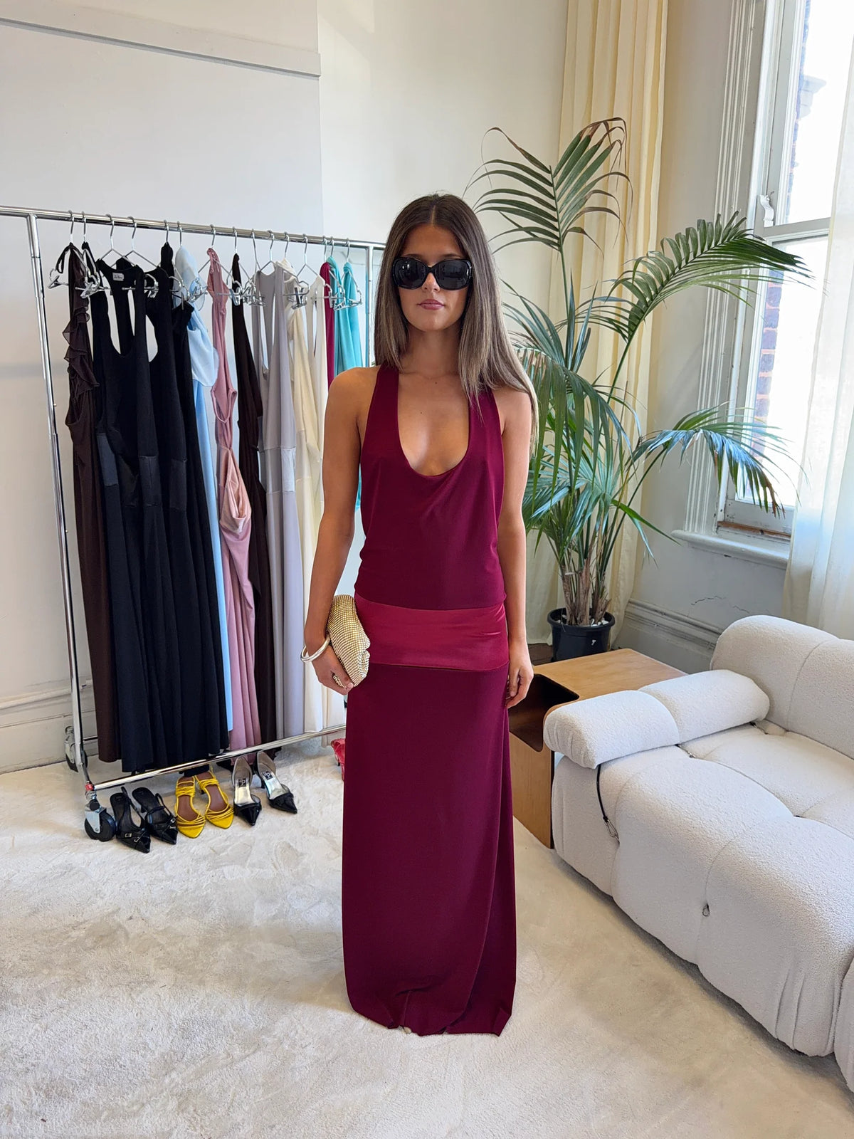 Serena Dress in Ruby