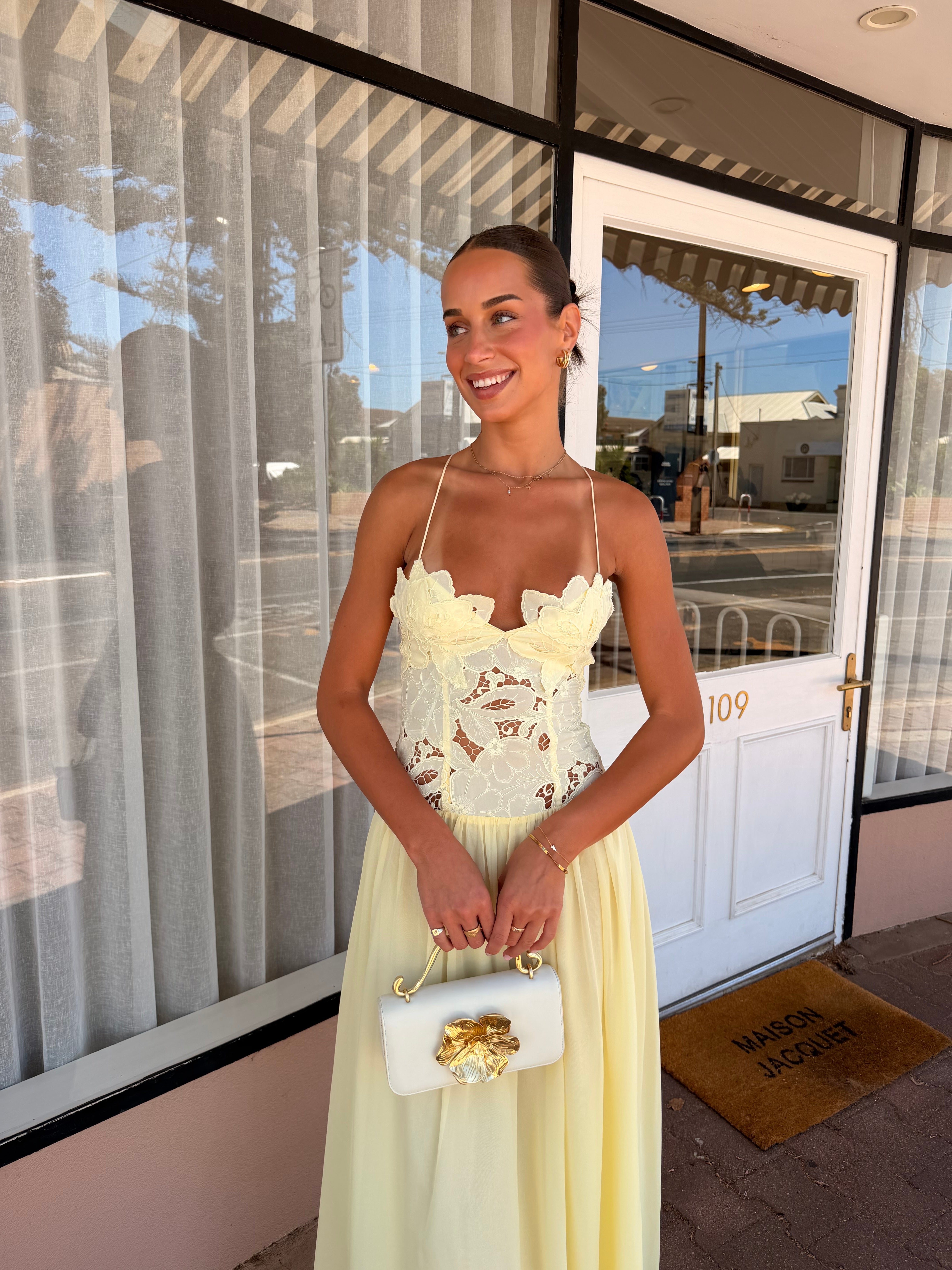 Hansen & Gretel Stephanie Maxi Dress in Butter - The Closet