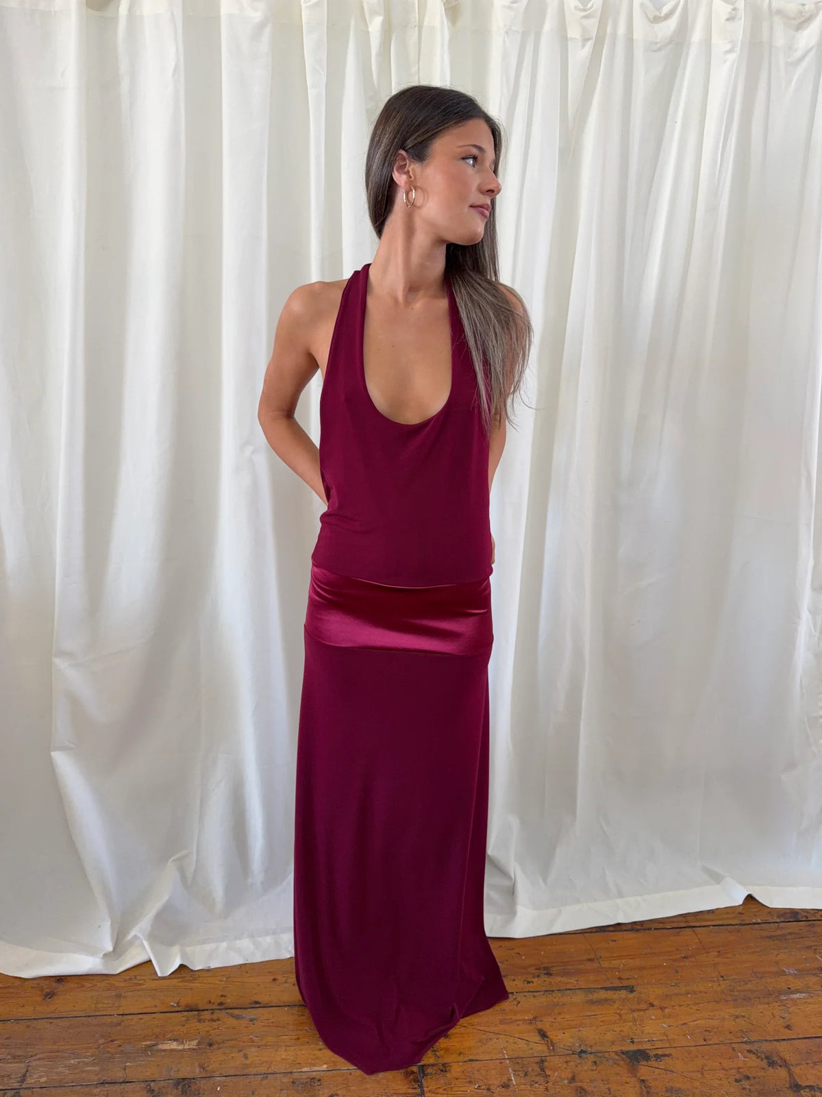 Serena Dress in Ruby