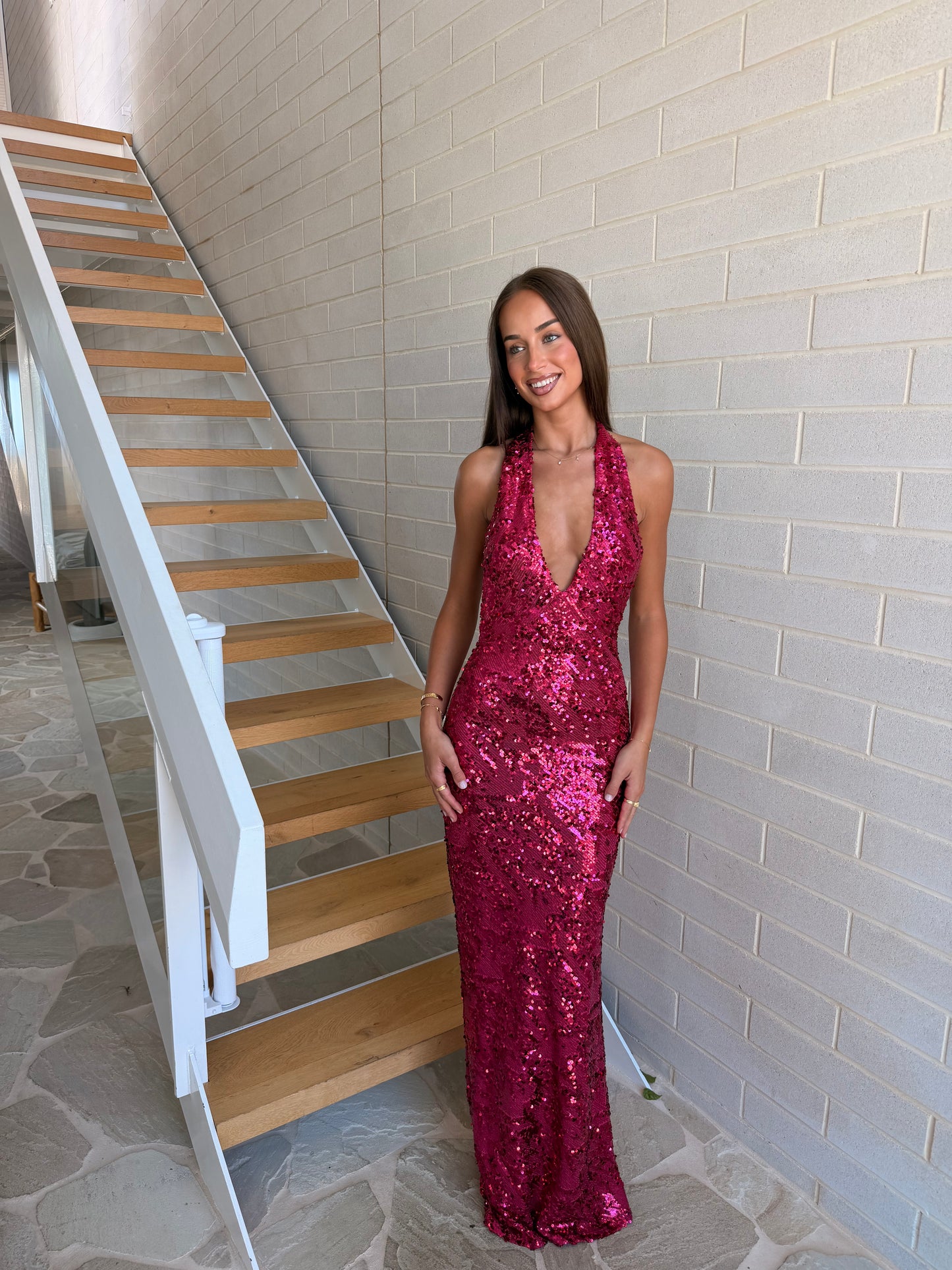 Liana Dress in Magenta