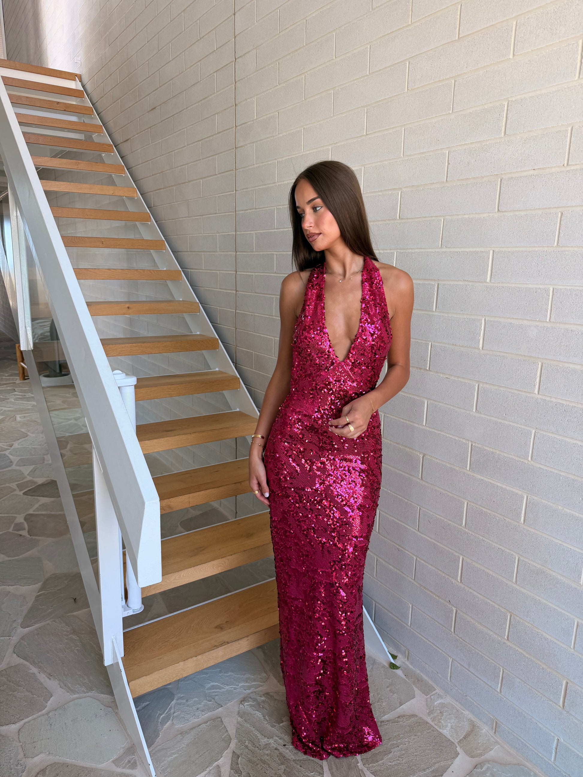 Fait Par Foutch Liana Dress in Magenta