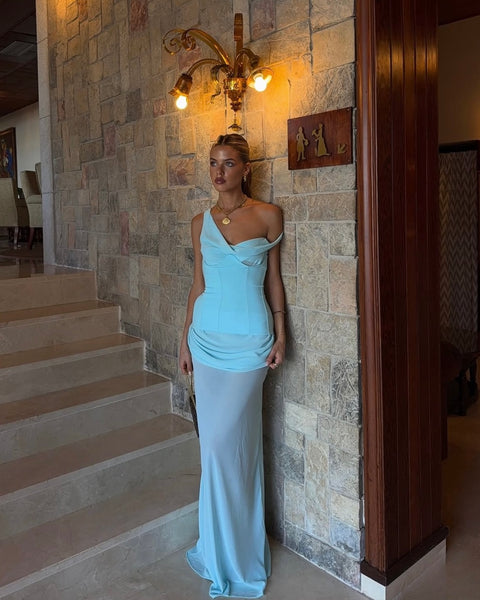 cadence dress island blue Natalie Rolt Gown in Baby the Cadence maxi dress