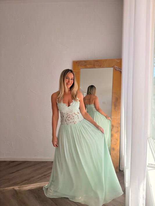 green dress at the oscars Forest Green Tencel Plunge V-neck A-line butterfly sleeve Dress – Aulieude