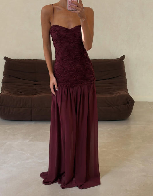Renata Dress in Port