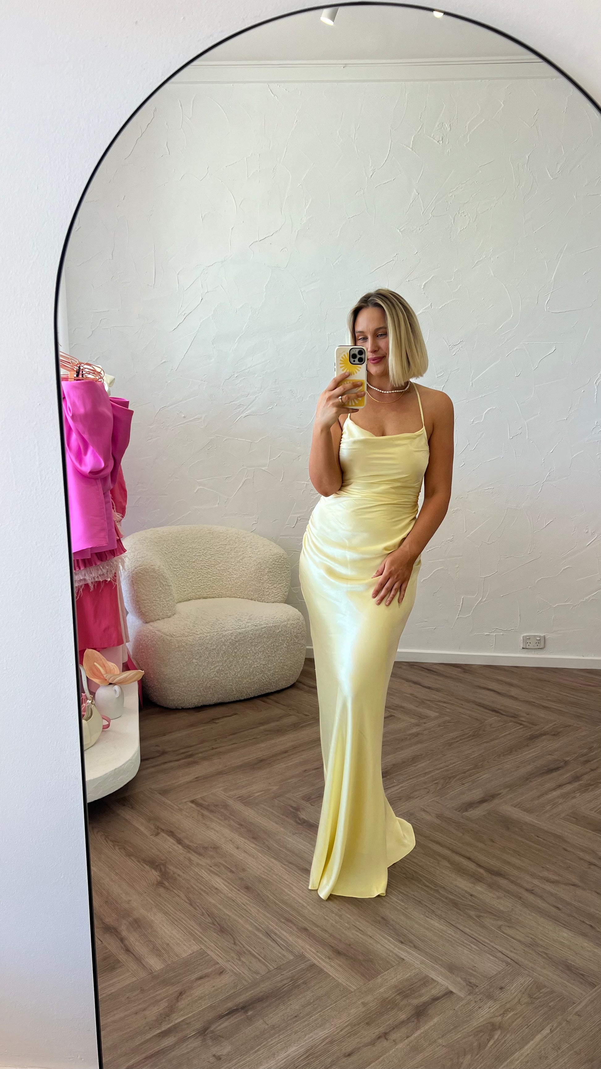Shona Joy La Lune Maxi Dress in Lemon The Closet Collective Hire Shona Joy La Lune Maxi Dress in Lemon The Closet Collective Hire