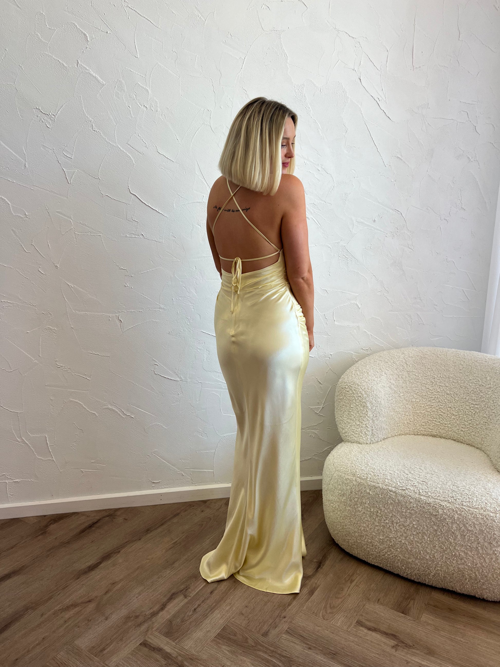 Shona Joy La Lune Maxi Dress in Lemon The Closet Collective Hire Shona Joy La Lune Maxi Dress in Lemon The Closet Collective Hire