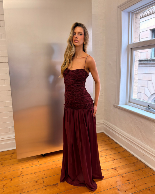Renata Dress in Port