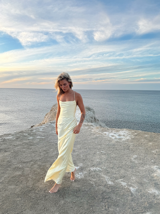 La Lune Maxi Dress in Lemon