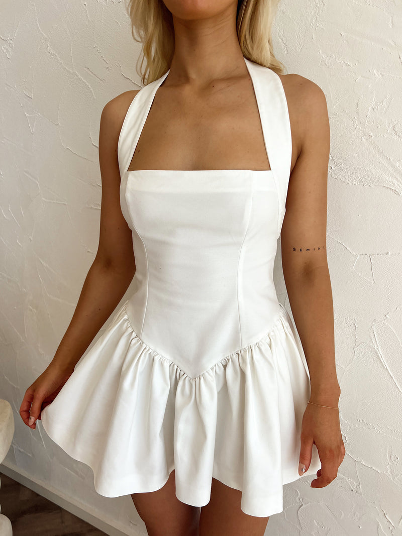 Faille Dress in White