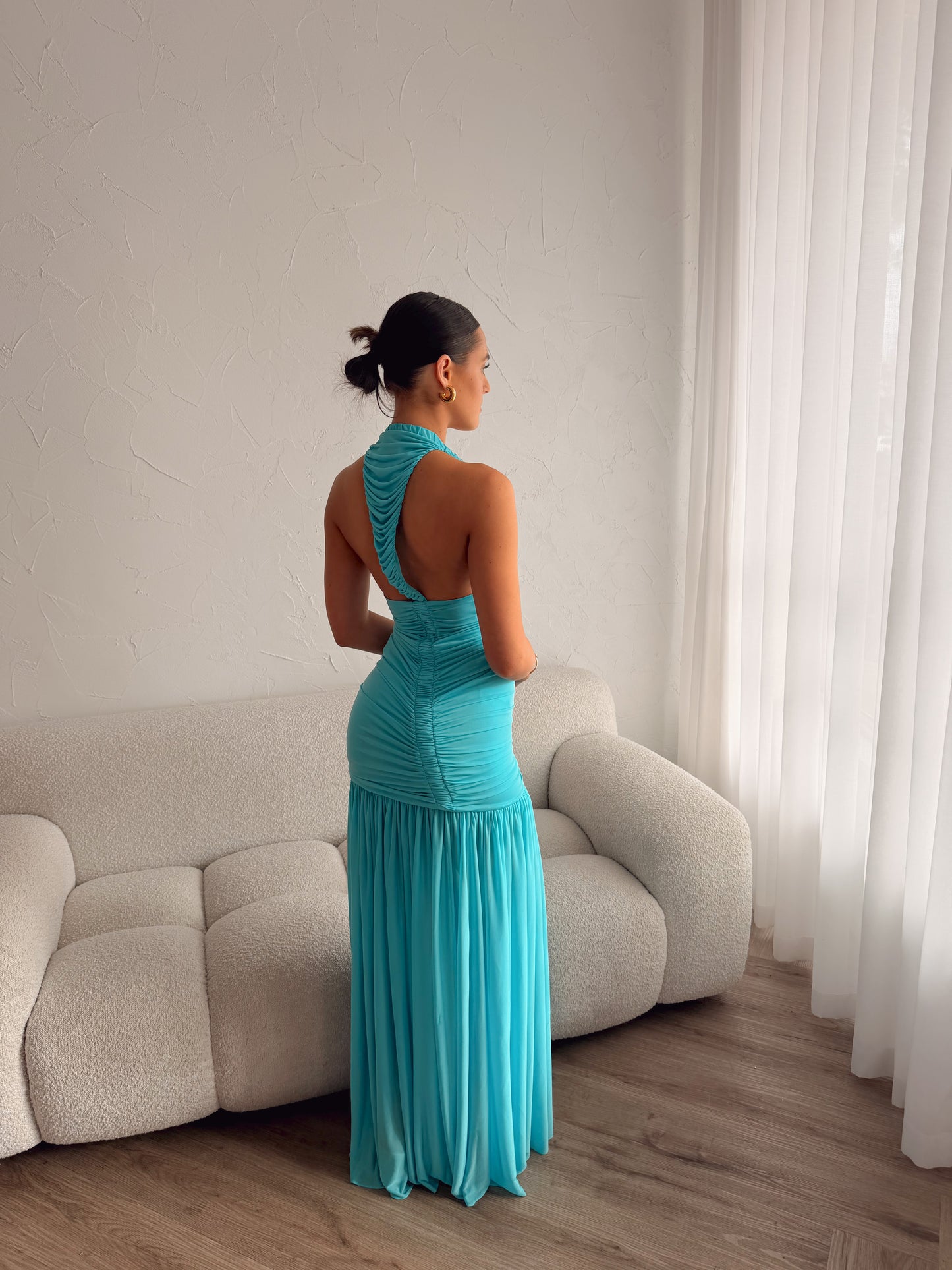 Orion Gown in Cyan