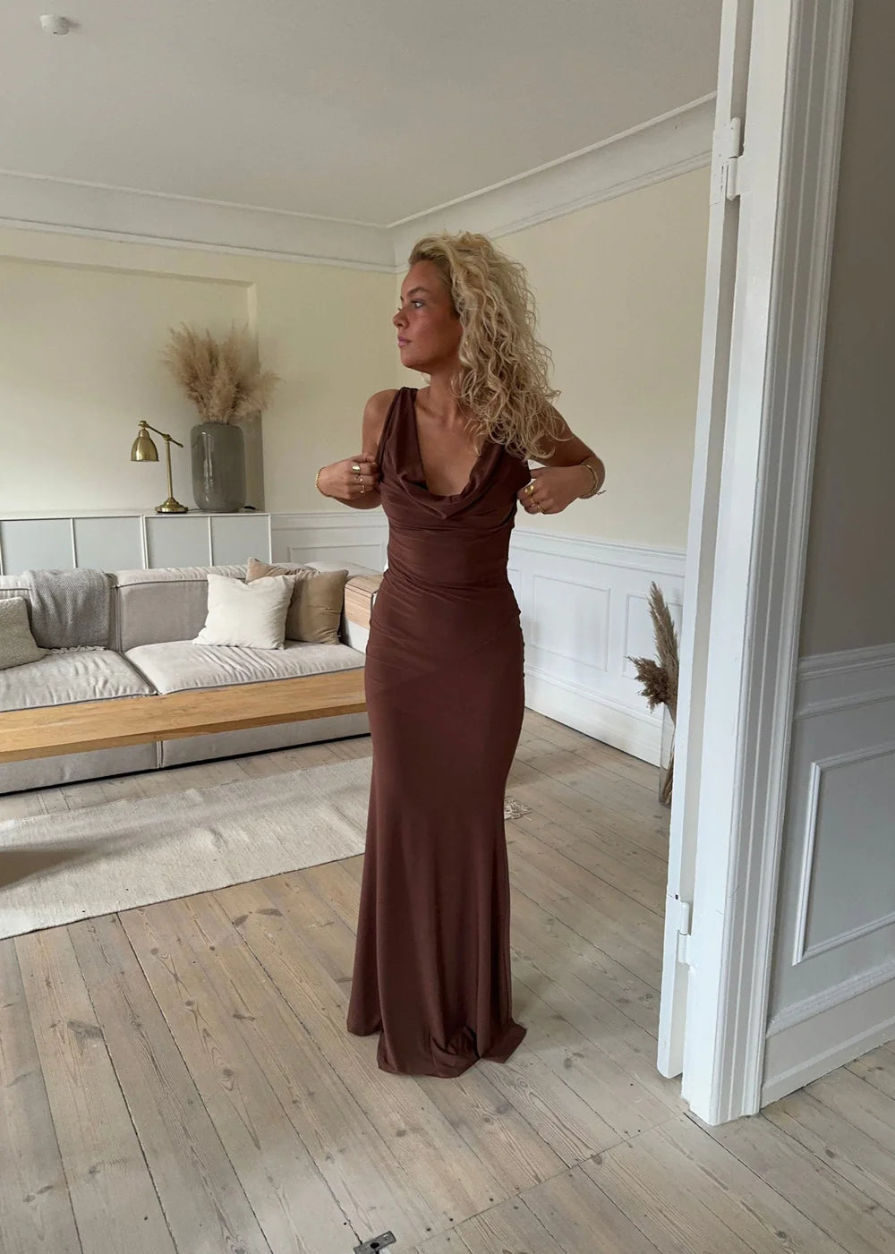 Flora Dress in Brown