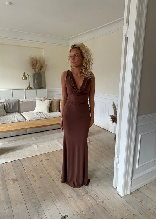 Flora Dress in Brown